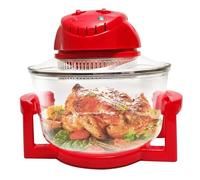 Freidora de aire con horno halógeno de 12 L, cocina saludable sin aceite de 1300 W, horno de encimera multifunción con temperatura y temporizador ajustables de 125-250 °C(Red)