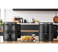 Freidora de aire de 11 litros con doble cesta y pantalla vertical: CN06177 (sin ventana)