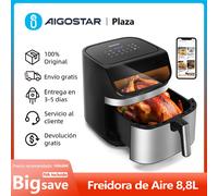 Freidora de Aire de 8,8 L, Pantalla LED Táctil, 13 Funciones, Doble Calentamiento, Ventana Visual, Acero Inox Interior, 2200 W