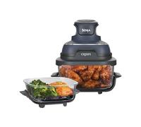 Ninja CRISPi Freidora de Aire portátil, 3,8 l, 4 en 1, freír con Aire, Asar, Mantener Caliente y gratinar, diseño Compacto, Incluye 2 recipientes de Vidrio extraíbles y Tapas, 1700 W, Gris, FN101EUGY