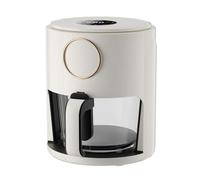 Freidora de aire de gran capacidad de 5 l, horno eléctrico multifunción transparente, totalmente automático, inteligente, de vidrio para el hogar, 1000 W (color: blanco, tamaño: pantalla táctil)