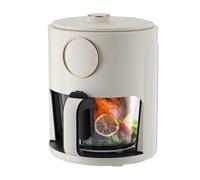 Freidora de aire de gran capacidad de 5 l, horno eléctrico multifunción transparente, totalmente automático, inteligente, de vidrio para el hogar, 1000 W (color: blanco, tamaño: perilla superior)