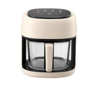Freidora de aire de gran capacidad para el hogar de 4,5 l, freidora de aire biliar interna de vidrio visible, freidora eléctrica multifuncional, potencia de 1350 W, control de temperatura y canasta