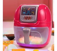 Freidora De Aire De Juguete para NiñOs Horno De Juguete ElectrodoméSticos De Cocina Freidora De Aire De Juguete para NiñOs con Luces Y Sonidos Y Accesorios para Alimentos Juego De Juguetes De Cocina