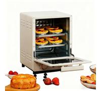 Freidora de aire de mini horno, horno de convección inteligente de 3 niveles, 70-250 ℃ temperatura ajustable, temporizador de 0-60 minutos, combinación de tostadora de circulación de aire caliente de