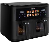 Freidora de aire digital doble TRISTAR de 9 l y 2500 W con ventana de visualización (negra)