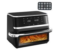 Freidora de aire doble, horno doble familiar de 10 l con programas inteligentes digitales 6 en 1, pantalla digital, ventana visual, temporizador para una cocina saludable sin aceite y baja e