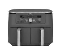 Ninja MAXFreidora de aire sin aceite con compartimento doble, 2 cajones, 9,5 l, 6 en 1, sin aceite, Air Fry, Max Crisp, Roast, Bake, Reheat, Dehydrate, cestas antiadherentes, gris metalizado DZ400EU