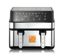Freidora De Aire Eléctrica De 9 L Con Doble Olla, Gran Capacidad, Multifuncional, Sin Aceite, Pantalla Táctil, Ideal For Uso Doméstico.