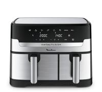 Moulinex Dual Easy Fry EZ905D20 freidora Doble 8,3 L Independiente 2450 W Freidora de aire caliente Negro, Acero inoxidable