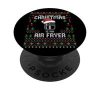 Freidora de Aire Navidad Cocina Feo suéter de Navidad Foodie PopSockets PopGrip Adhesivo