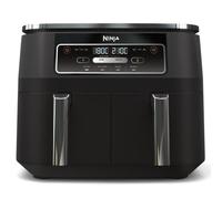 Ninja Foodi Dual Zone Freidora de aire digital con 2 cajones, 7,6 l, 4 en 1, freír con aire, gratinar, asar y recalentar, antiadherente, cestas y rejillas aptas para lavavajillas, negro, AF200EU