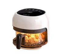 Freidora De Aire Transparente De Cristal Con Pantalla Táctil, Capacidad De 4L, Sin Aceite Y Sin Humo, Cocina Saludable, Freidora Multifuncional (Color : Blanc)