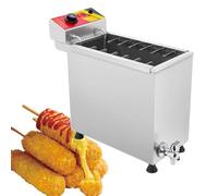 Freidora de Corn Dogs MáQuina EléCtrica Comercia,Freidora de Palitos de Perritos Calientes de Queso,Acero Inoxidable con 12 Ganchos,para Restaurantes, Tiendas uso DoméStico
