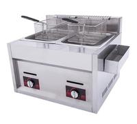Freidora De Gas Comercial De Encimera De Acero Inoxidable Con Cestas Y Tapas Con Quemador De Gas Natural For Uso En Restaurantes Familias Y Servicios De Alimentación