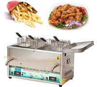 Freidora de gas comercial, freidora de encimera con cesta, aparato de cocina de acero inoxidable para patatas fritas, cocina doméstica y restaurante