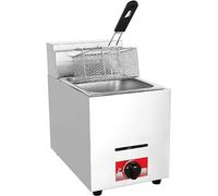 Freidora de gas de 6 L Freidora comercial de acero inoxidable para encimera de gas GLP, utensilios de cocina al aire libre, pollo frito y papas fritas restaurante hogar cocina freidora