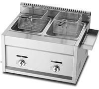 Freidora de gas GLP de acero inoxidable, capacidad de 20 litros para uso doméstico y comercial, potencia de fuego ajustable, ideal para patatas fritas, donas, pescado, fácil de limpiar con cestas y