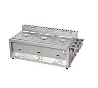 Freidora de gas propano de escritorio comercial, freidora de gas propano de gran capacidad de acero inoxidable LPG para pollo y papas fritas, freidora doble con cesta y tapa, ideal para cocinar al