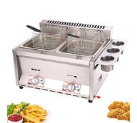 Freidora de grasa profunda de 16L Freidora de chips de gas Acero inoxidable de grado alimenticio Encendido electrónico por pulso Antideslizante Ahorro de energía Fácil limpieza