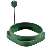 Freidora de huevos de silicona diseñada para resultados consistentes de huevos fritos con compatibilidad de doble forma y soporte de mango de acero inoxidable resistente al calor (verde)