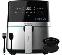 Cecotec Freidora de Aire sin Aceite de 5,5 L Air Fryer Cecofry Full Inox 5500 Pro con Accesorios. 1700 W, Dietética y Digital, Táctil, Acabados en Acero Inox, 8 Modos, Pack de Accesorios