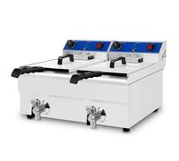Freidora doble 2x10L acero inoxidable 2x3000W zona fría 50-250°C
