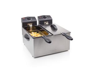 Freidora doble Tristar FR-6937 - Capacidad 2 x 3L - Doble termostato - Zona fría