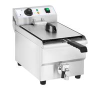 Royal Catering Freidora Electrica Profesional RCEF 10EH-1 (10 L, 3 000 Watt, Termostato, Grifo de vaciado, Acero inoxidable)