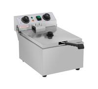 Royal Catering Freidora Eléctrica Para Hostelería 10 Litros 230 V RCTF 10EB (3.200 Watt, Temporizador 60 Min, Temperatura: 50-190 °C)