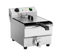 Royal Catering Freidora Eléctrica Profesional RCEF-13EHB (3.200 Watt, Temperatura: 50-200 °C, Con Zona Fría y Grifo De Vaciado, 13 Litros)