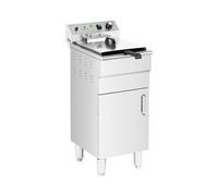 Freidora eléctrica - 16 L - 5.000 W - 400 V - grifo de vaciado - zona fría - con mueble bajo | Royal Catering