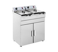 Freidora eléctrica - 2 x 16 L - 400 V - con mueble | Royal Catering