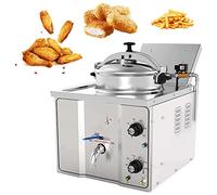 Freidora Eléctrica A Presión De Encimera De 16 L, Freidora Eléctrica Comercial De Acero Inoxidable 304, Freidora A Presión De Pollo Y Pescado Con Tanque De Aceite Grande Para Restaurante