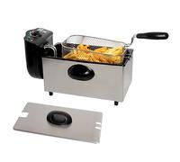 Freidora Eléctrica Aceite 3L de Acero Inoxidable 2000W con Termostato Ajustable, Cesta Extraíble y Indicador LED - Gran Capacidad, Cocina Rápida y Segura