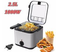 Freidora eléctrica compacta de 2,5l, 1000W, temperatura ajustable, gran ventana transparente, filtro de tazón antiadherente, máquina de Fries franceses 2.5L
