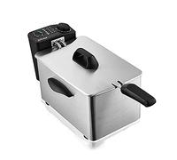 Freidora eléctrica de 2,5 L/3,5 L/4 L con cesta y tapa, freidora comercial de acero inoxidable, con limitador de temperatura, para uso doméstico