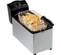 Freidora eléctrica de 3 litros, 2000W, Inox, cubeta esmaltada, FE-2000-3L