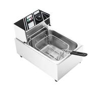 Freidora eléctrica de 6 L, 2,5 kW - Freidora eléctrica profesional de acero inoxidable para restauración - Tamaño: 30 × 45 × 28 cm - Modelo EF-81