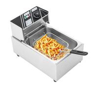Freidora eléctrica de acero inoxidable Freidora comercial profesional duradera y altamente eficiente Apariencia moderna Adecuado para restaurantes, centros comerciales, tiendas de