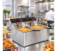 Freidora Eléctrica De Sobremesa Para Cocina, Capacidad De 16 L, Con Cesta Y Tapa, Rango De Temperatura: 0 ℃ - 200 ℃, Duradera Y Fácil De Limpiar, Ideal Para Pavo, Patatas Supermercados