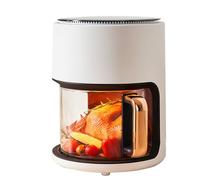 Freidora eléctrica multifuncional con pantalla táctil LCD for el hogar, freidora de aire Visual de vidrio de alto borosilicato, 4L, 5L, 5,5 L de gran capacidad.(5.5L)