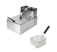 Freidora eléctrica profesional de acero inoxidable 2500 W 5,5 L Commercial termostato único tanque 60-200 °C freidora ajustable Fryer Deep Fry Freidora
