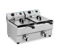 Freidora eléctrica profesional restaurante 2 x 10 litros grifos de drenaje 14_0001786