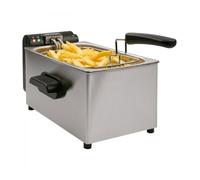 Grunkel Freidora de aceite FRYPRO-3SS con 2000W y cubeta en acero inoxidable con tecnología de zona fría, 3 litros de capacidad y con control de temperatura hasta 190°C