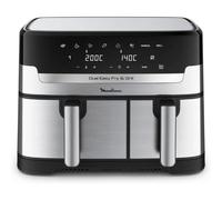 Moulinex Dual Easy Fry EZ905D20 freidora Doble 8,3 L Independiente 2450 W Freidora de aire caliente Negro, Acero inoxidable