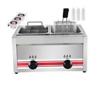 Freidora profesional de aceite con cestas y tapas, freidora eléctrica de 20 l con doble depósito para patatas fritas, ideal para restaurantes y uso doméstico. 001 (1)