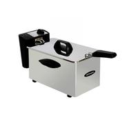 Orbegozo FDR 35 - Freidora profesional, 3,5 L, termostato regulable, indicador luminoso, asa de tacto frío, recogecables, acero inoxidable, 2000 W