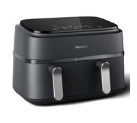 Freidora sin aceite - PHILIPS - NA351/00 - Airfryer Serie 3000 de doble cesta 9L - 8 preajustes - 2750W - Negro/Plata