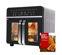 Freidora sin Aceite y Horno de Aire Caliente 23 litros, Emphsism Freidora de aire XXL con compartimento doble 2600W Oven, Pantalla LED táctil, 15 Programas, 11 Accesorios Incluidos